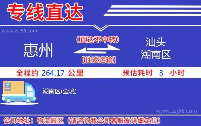 惠州到汕頭潮南區物流公司